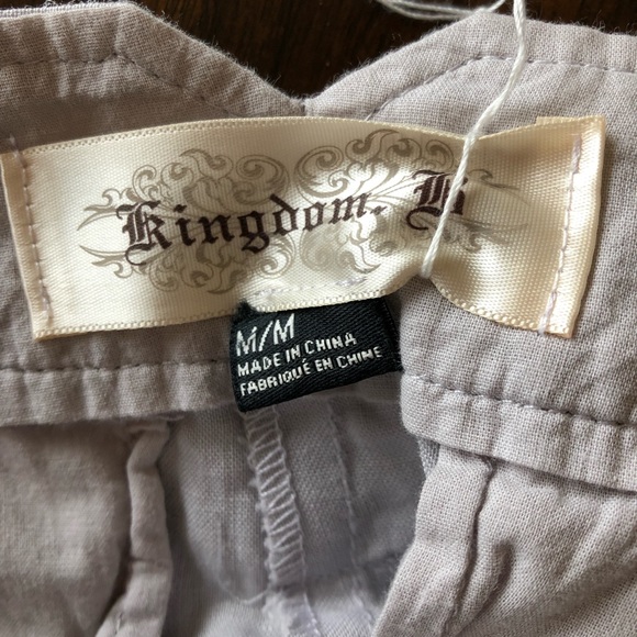 Gray Beach Spring Summer Linen Shorts With Bow - Picture 4 of 5